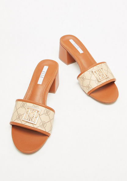 Elle Women's Embellished Slip-On Sandals with Block Heels-Women%27s Heel Sandals-image-2