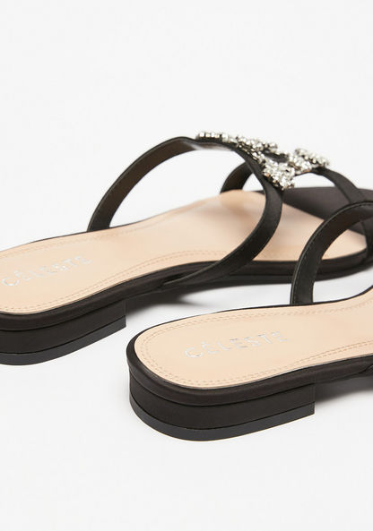 Celeste Women's Embellished Slip-On Flat Sandals-Women%27s Flat Sandals-image-3