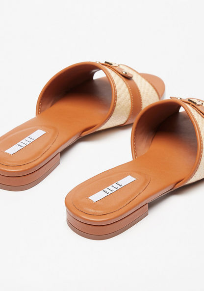 Elle Women's Panelled Slip-On Sandals-Women%27s Flat Sandals-image-2
