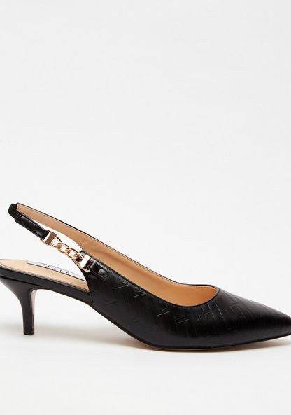 ELLE  Women's Textured Slingback Kitten Heels-Women%27s Heel Shoes-image-0