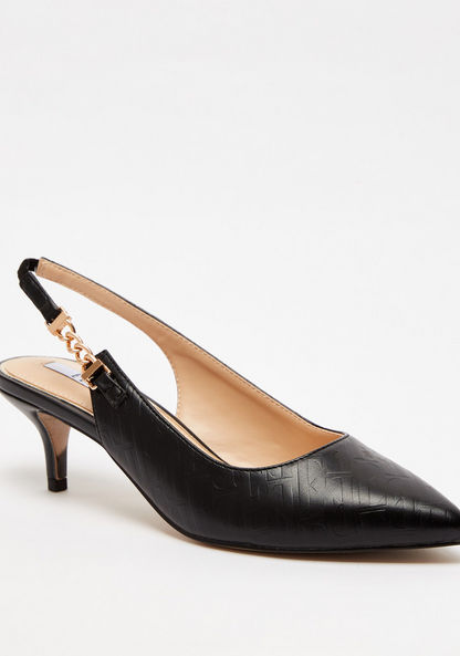 ELLE  Women's Textured Slingback Kitten Heels-Women%27s Heel Shoes-image-1