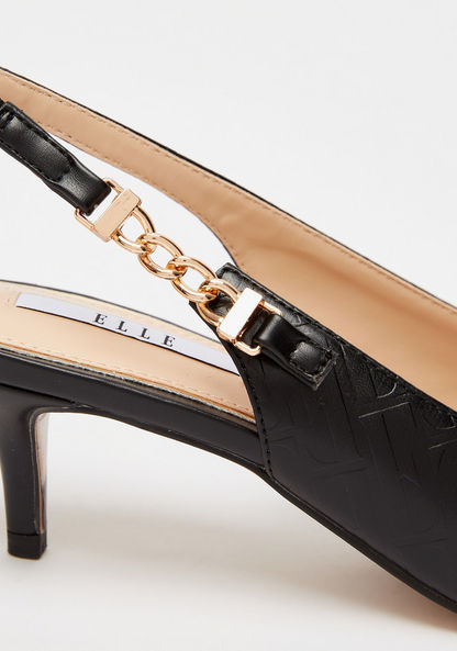 ELLE  Women's Textured Slingback Kitten Heels-Women%27s Heel Shoes-image-3