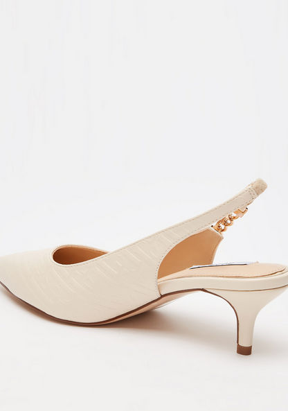 ELLE  Women's Textured Slingback Kitten Heels-Women%27s Heel Shoes-image-2