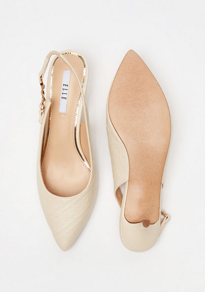 ELLE  Women's Textured Slingback Kitten Heels-Women%27s Heel Shoes-image-4
