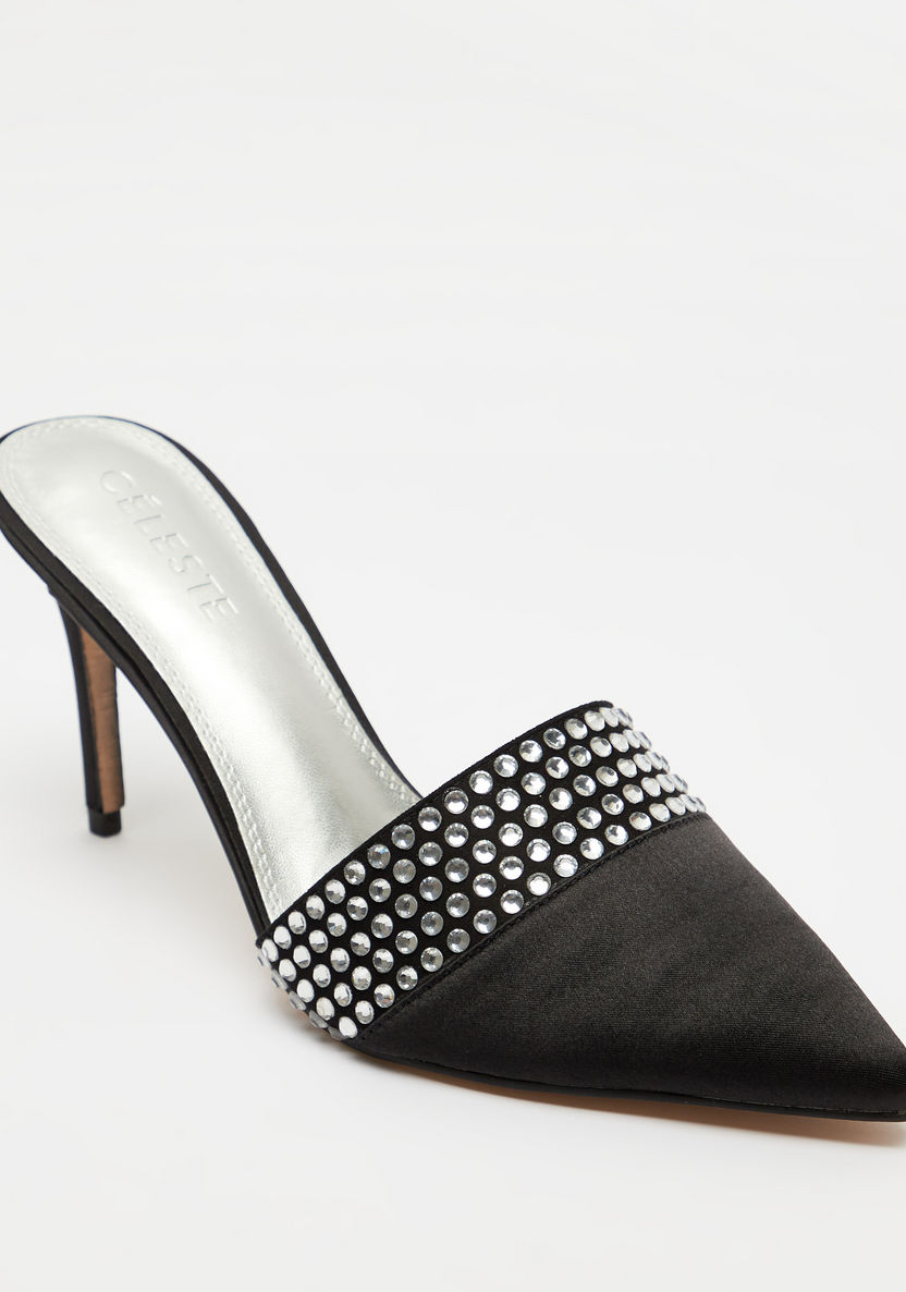 Celeste Women's Embellished Slip-On Sandals with Stiletto Heels-Women%27s Heel Shoes-image-1