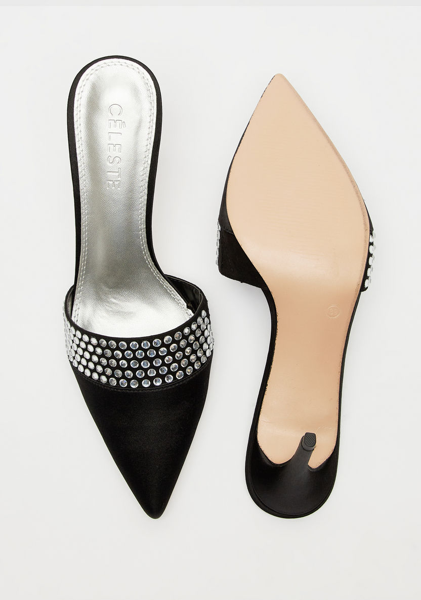 Celeste Women's Embellished Slip-On Sandals with Stiletto Heels-Women%27s Heel Shoes-image-4