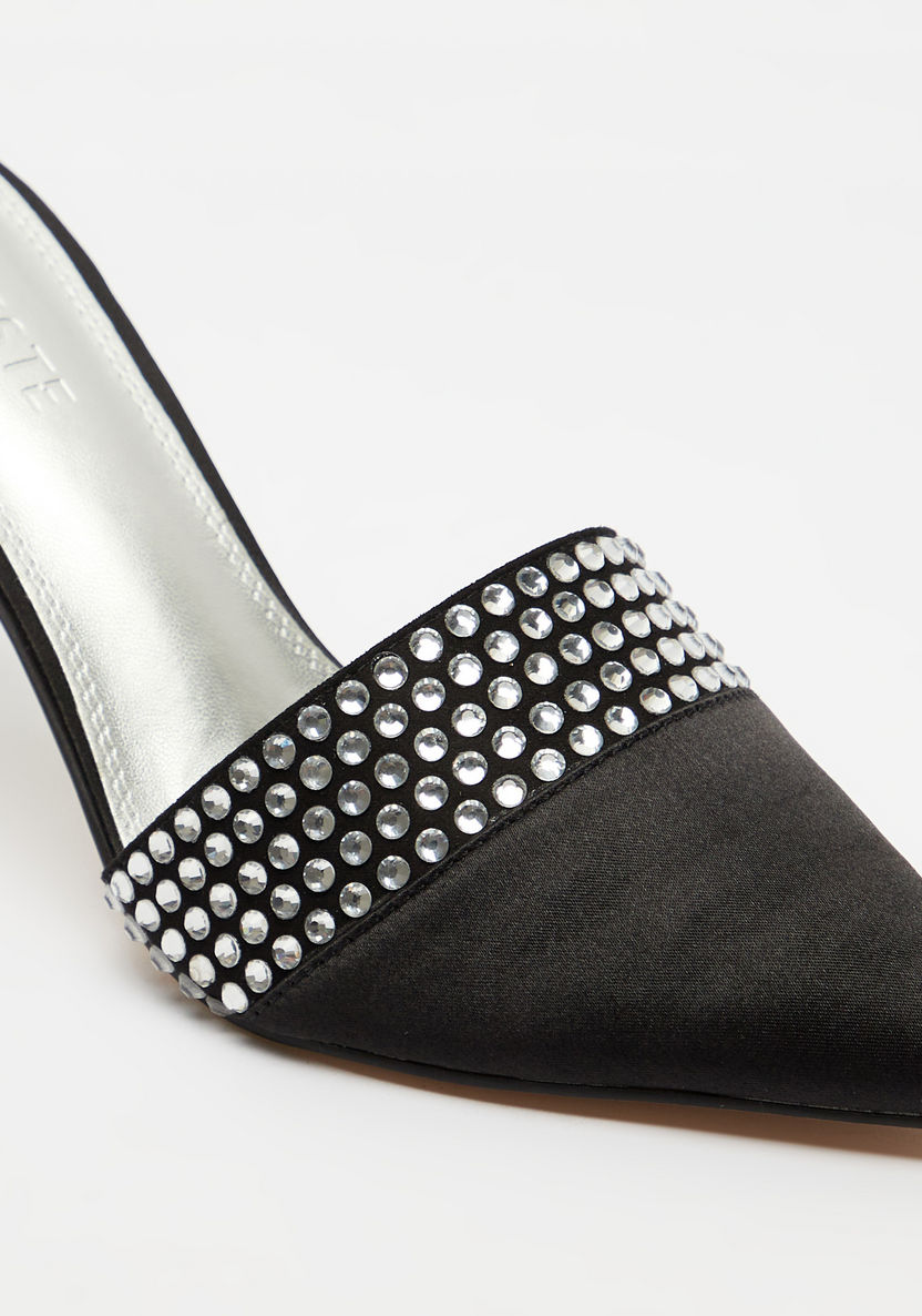 Celeste Women's Embellished Slip-On Sandals with Stiletto Heels-Women%27s Heel Shoes-image-5