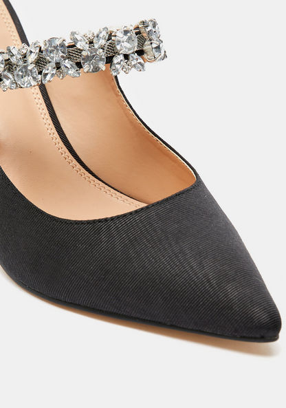 Celeste Women's Embellished Slip-On Shoes with Stiletto Heels-Women%27s Heel Shoes-image-3
