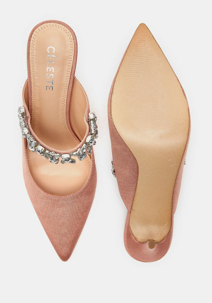 Celeste Women's Embellished Slip-On Shoes with Stiletto Heels-Women%27s Heel Shoes-image-4