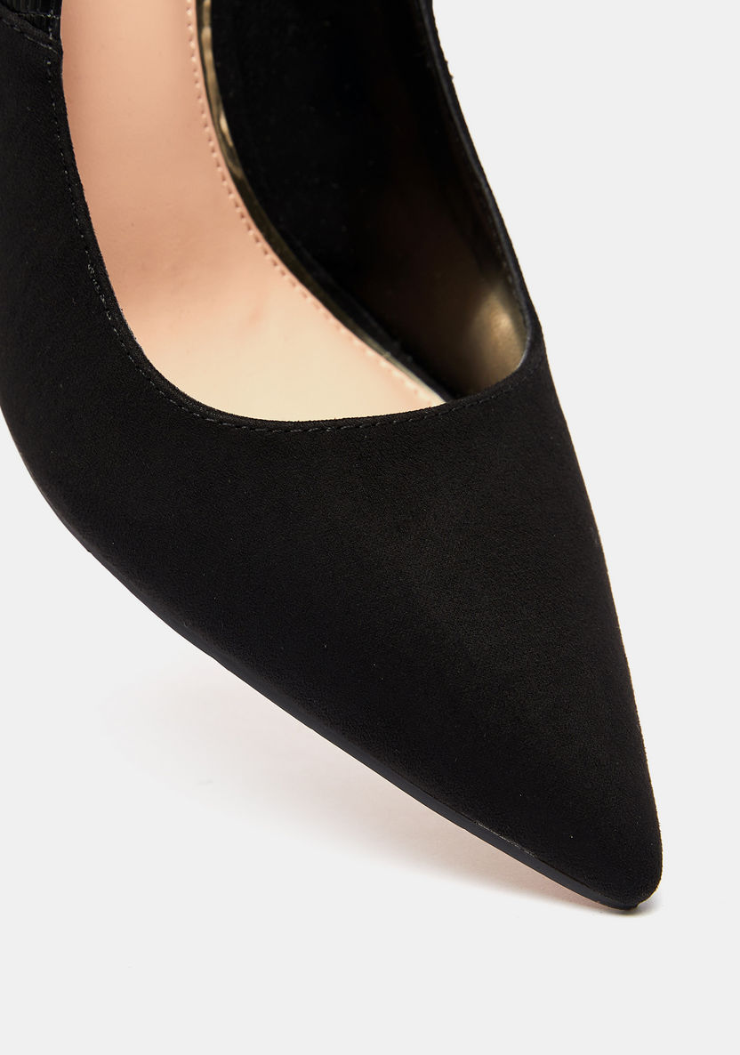 ELLE Women's Textured Slip-On Pumps with Stiletto Heels-Women%27s Heel Shoes-image-3