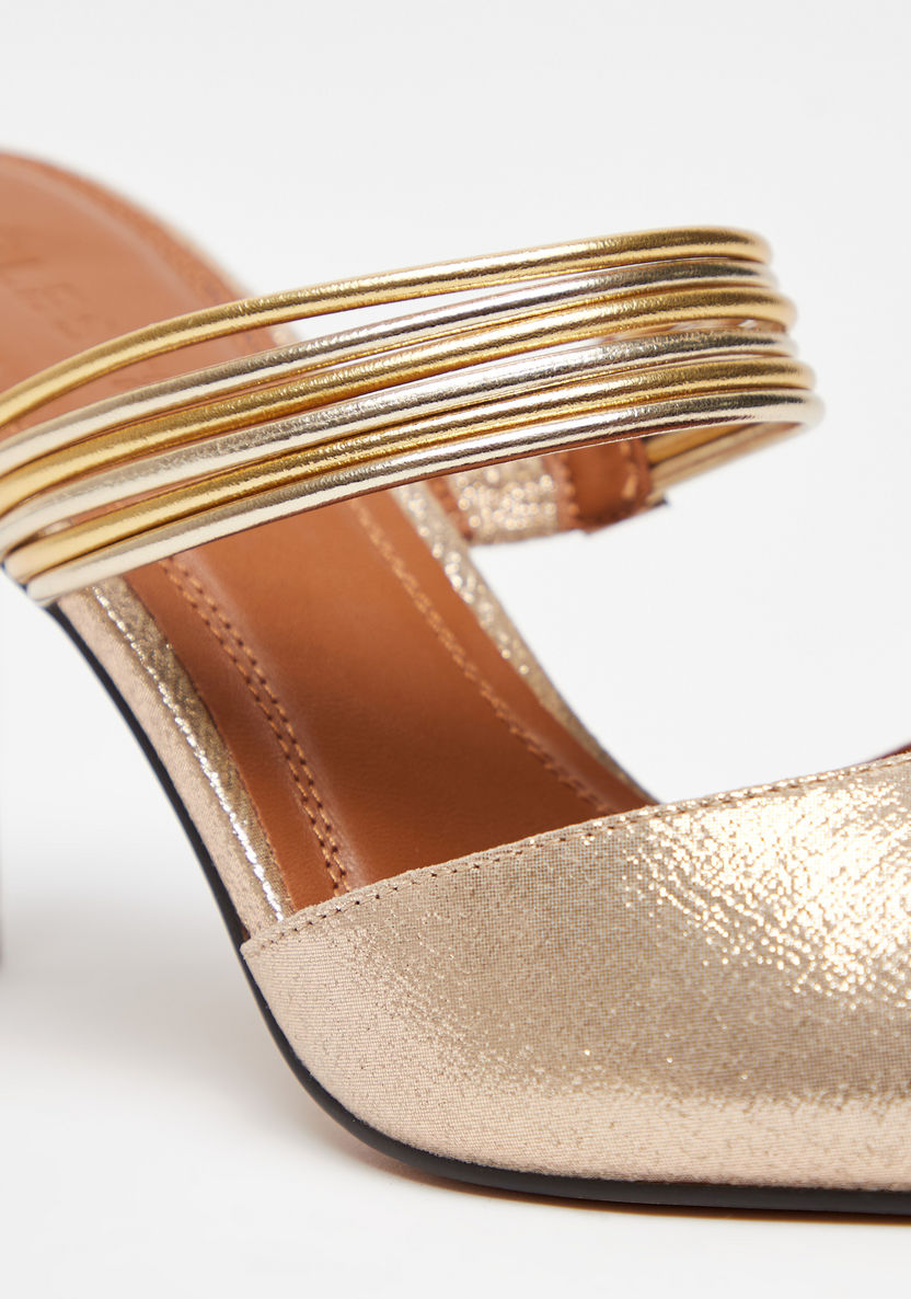 Celeste Women's Slip-On Mules with Stiletto Heels and Metallic Strap-Women%27s Heel Shoes-image-3