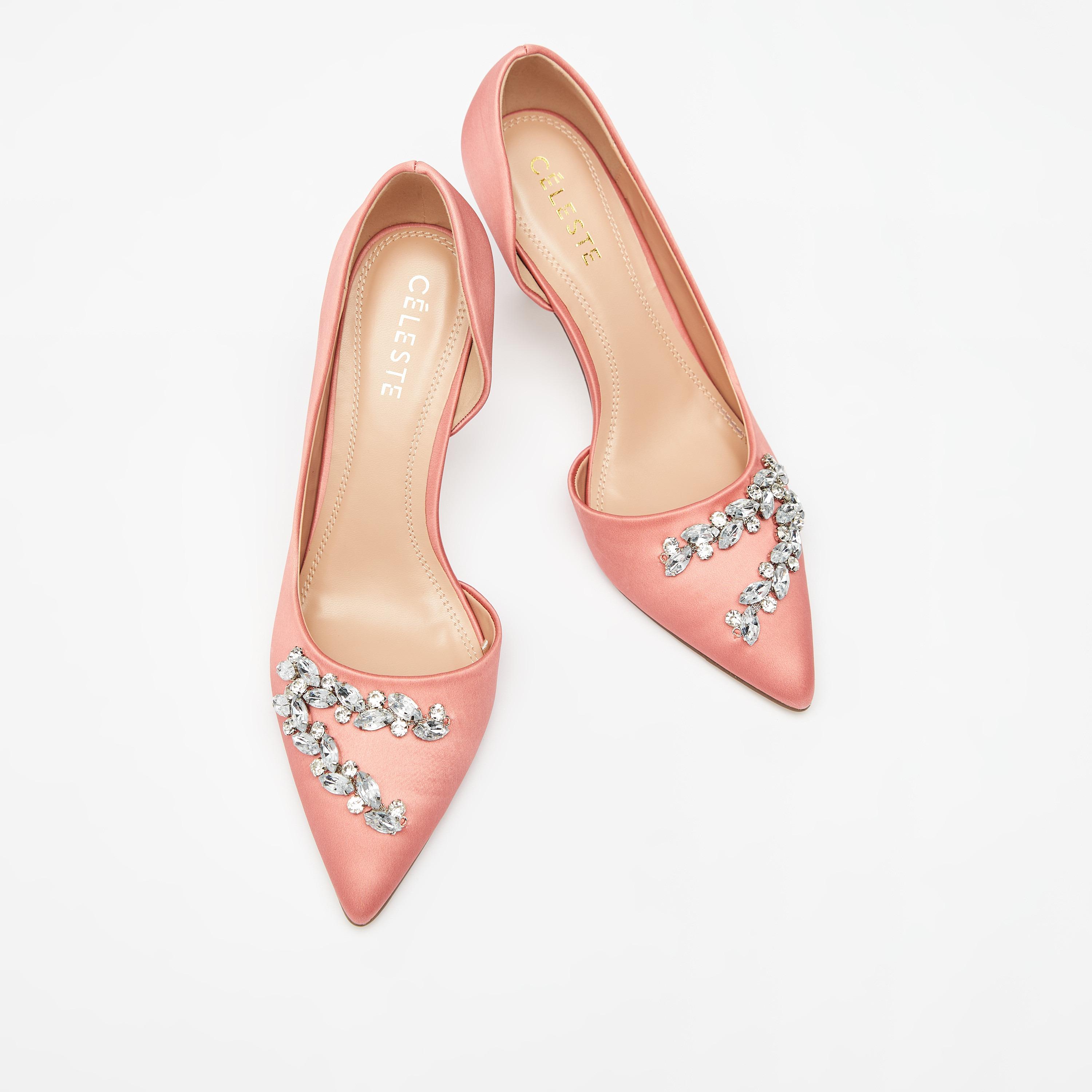 Celeste Women's Embellished Pointed Toe D'Orsay Pumps with Stiletto Heels-women-shoes-heels-image-3