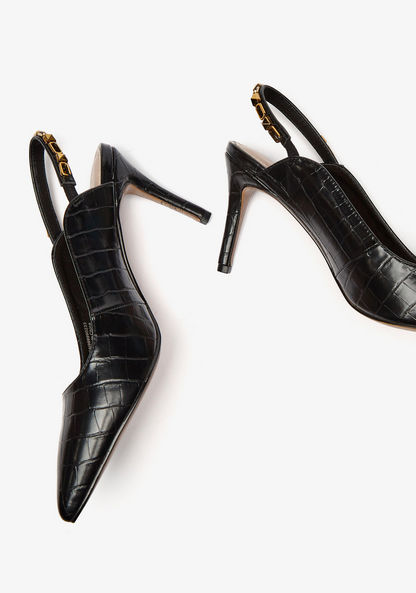 Celeste Women's Animal Textured Slingback Pumps with Stiletto Heels