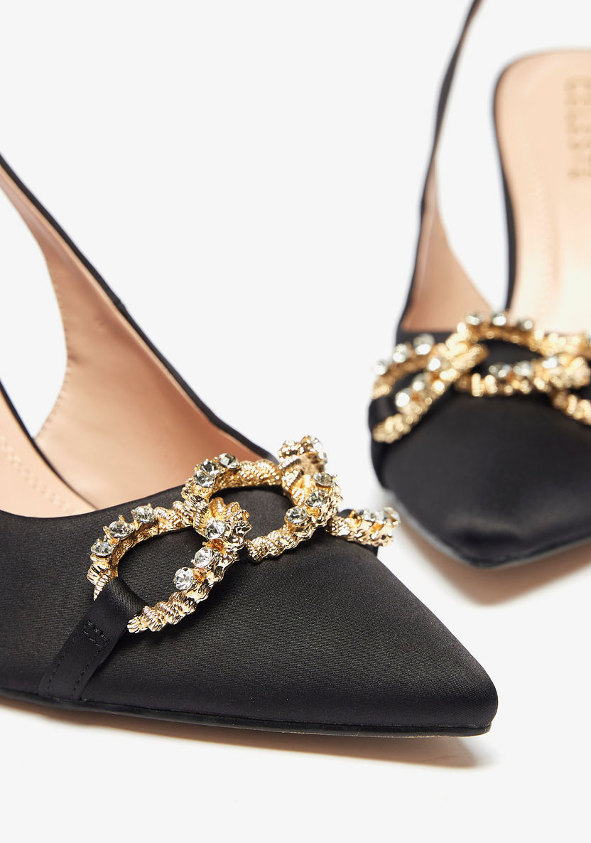 Celeste Women's Embellished Slingback Sandals with Stiletto Heels-Women%27s Heel Shoes-image-3