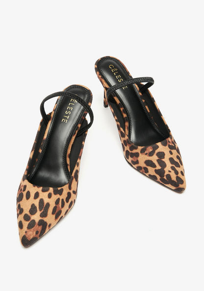 Celeste Women's Animal Print Slingback Mules with Stiletto Heels-Women%27s Heel Shoes-image-2