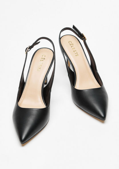 Celeste Women's Solid Slingback Shoes with Stiletto Heels-Women%27s Heel Shoes-image-2