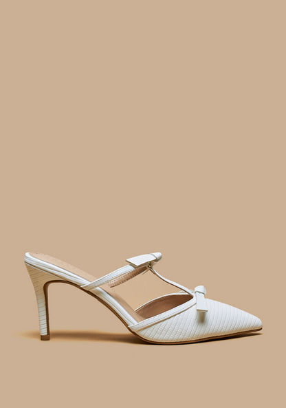 Celeste Women's Textured Slip-On Shoes with Stiletto Heels-Women%27s Heel Shoes-image-0