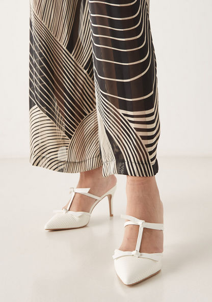 Celeste Women's Textured Slip-On Shoes with Stiletto Heels-Women%27s Heel Shoes-image-1
