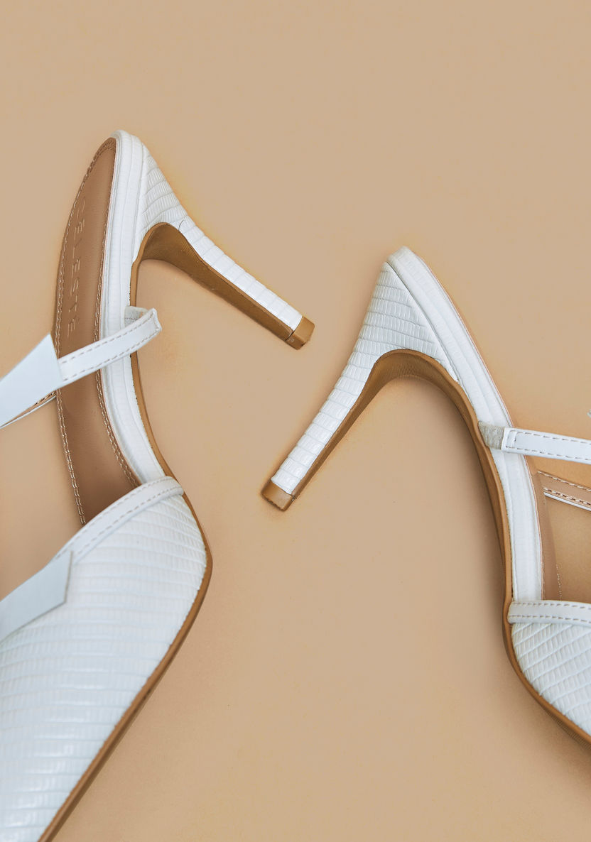 Celeste Women's Textured Slip-On Shoes with Stiletto Heels-Women%27s Heel Shoes-image-3