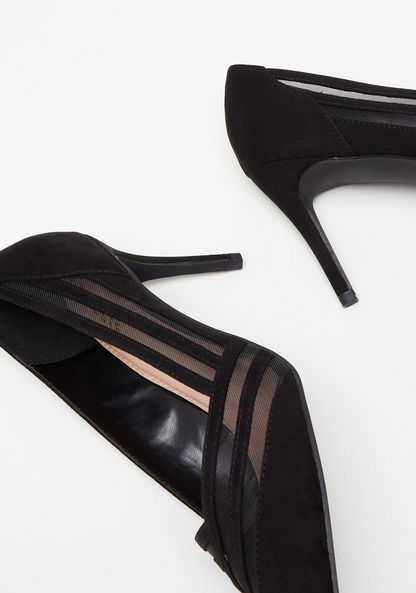 Celeste Women's Textured Court Shoes with Stiletto Heels-Women%27s Heel Shoes-image-3