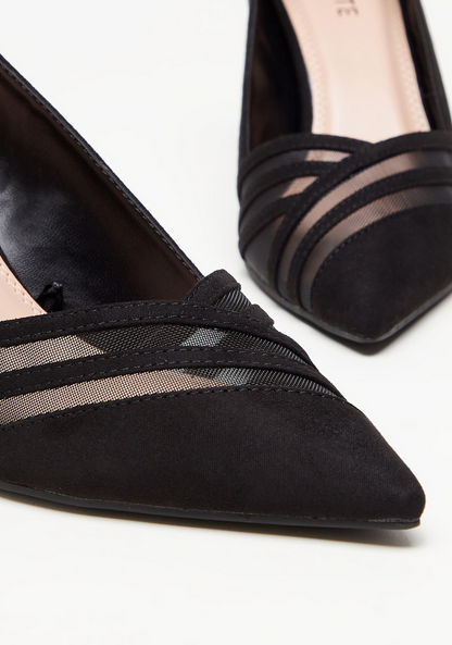 Celeste Women's Textured Court Shoes with Stiletto Heels-Women%27s Heel Shoes-image-5