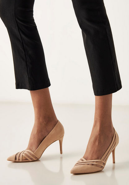 Celeste Women's Textured Court Shoes with Stiletto Heels-Women%27s Heel Shoes-image-1