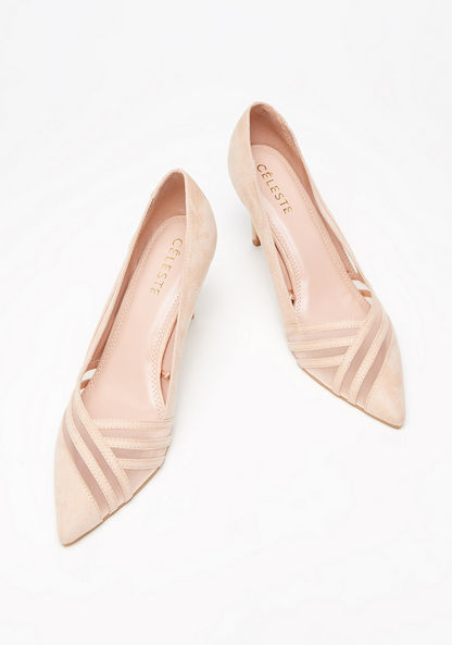 Celeste Women's Textured Court Shoes with Stiletto Heels-Women%27s Heel Shoes-image-2