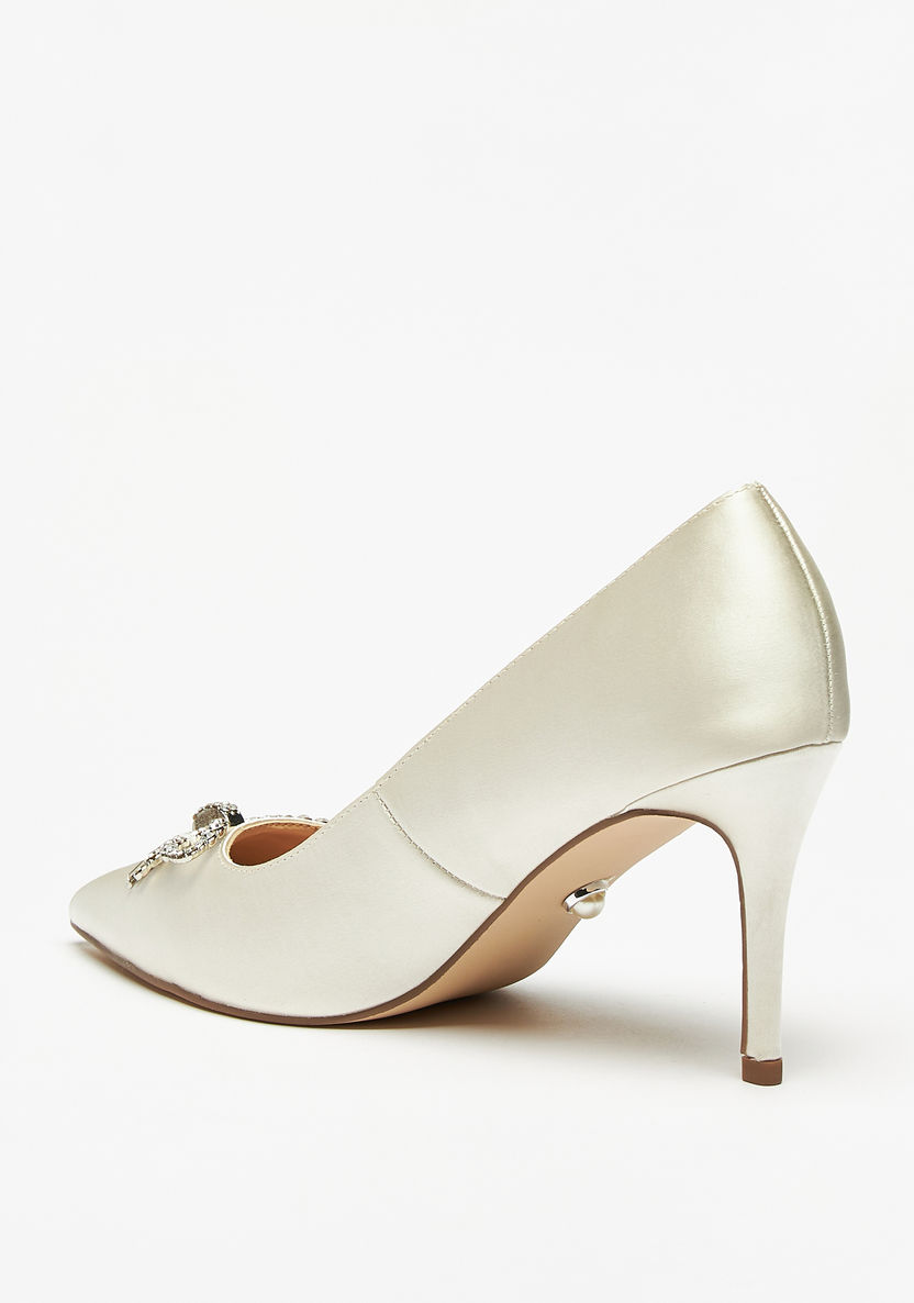 Celeste Women's Embellished Bow Slip-On Pumps with Stiletto Heels-Women%27s Heel Shoes-image-2