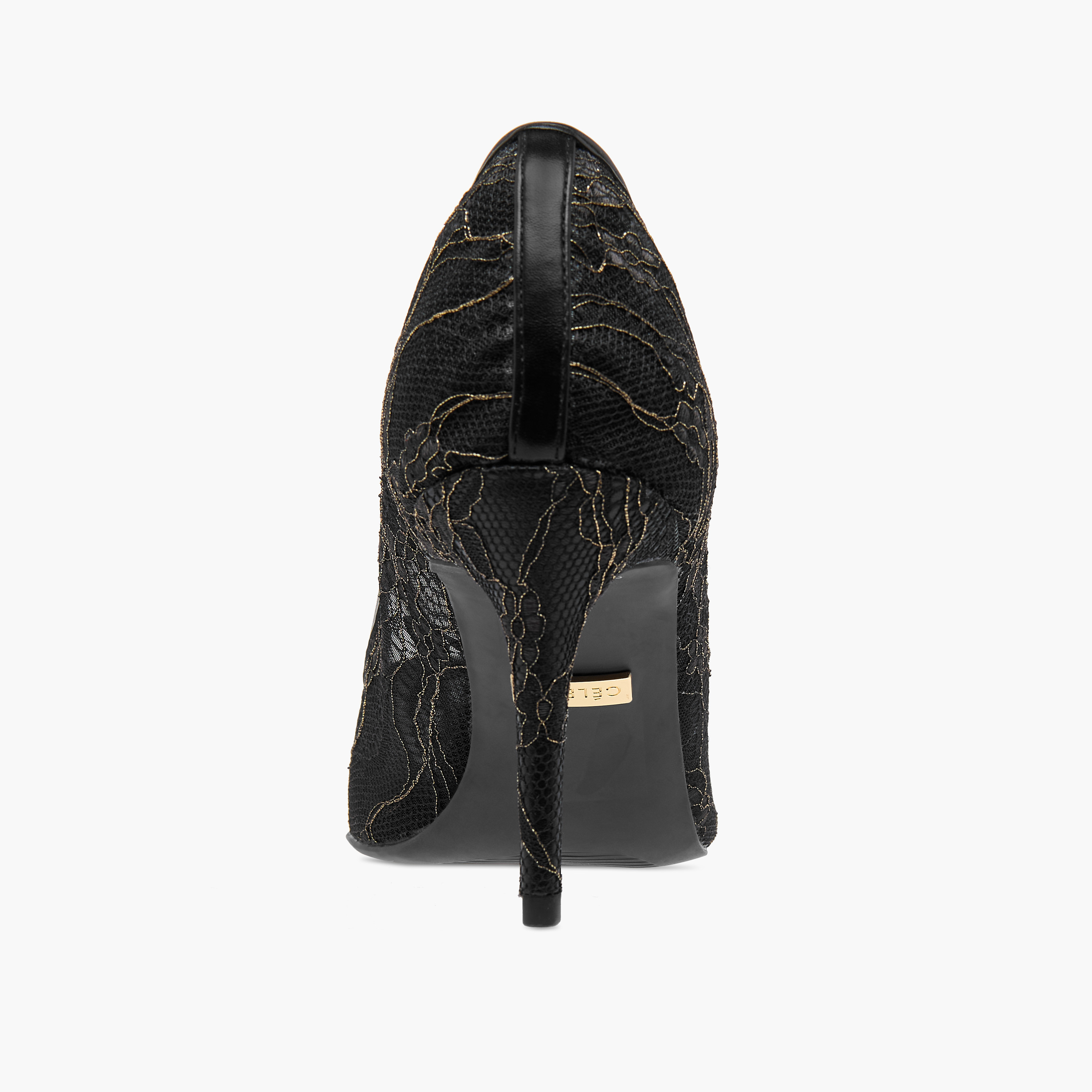 Celeste Women's Lace Detail Slip-On Pumps with Stiletto Heels-women-shoes-heels-image-5