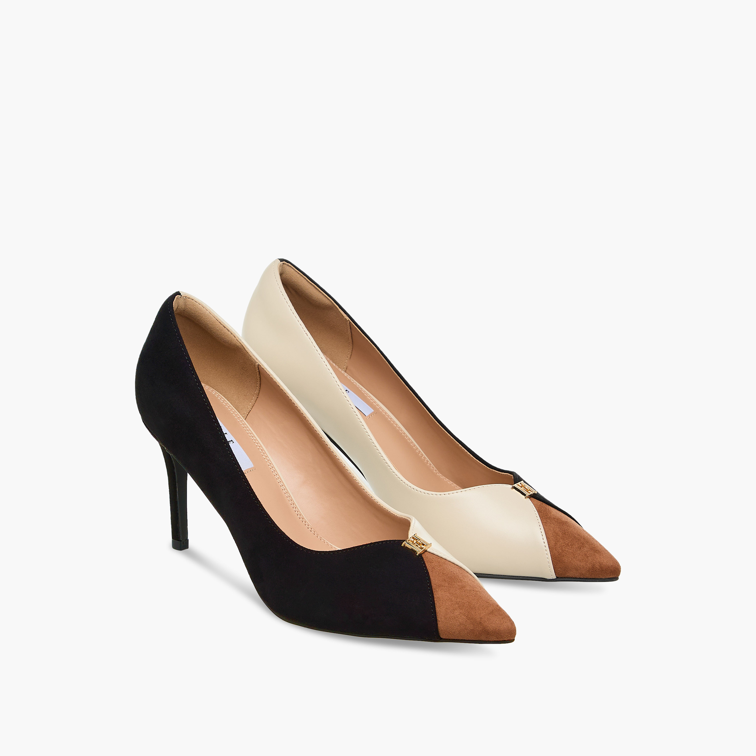 حذاء بومب سهل الارتداء بتصميم قوالب ملونة وكعب رفيع للنساء من إيل-women-shoes-heels-image-1