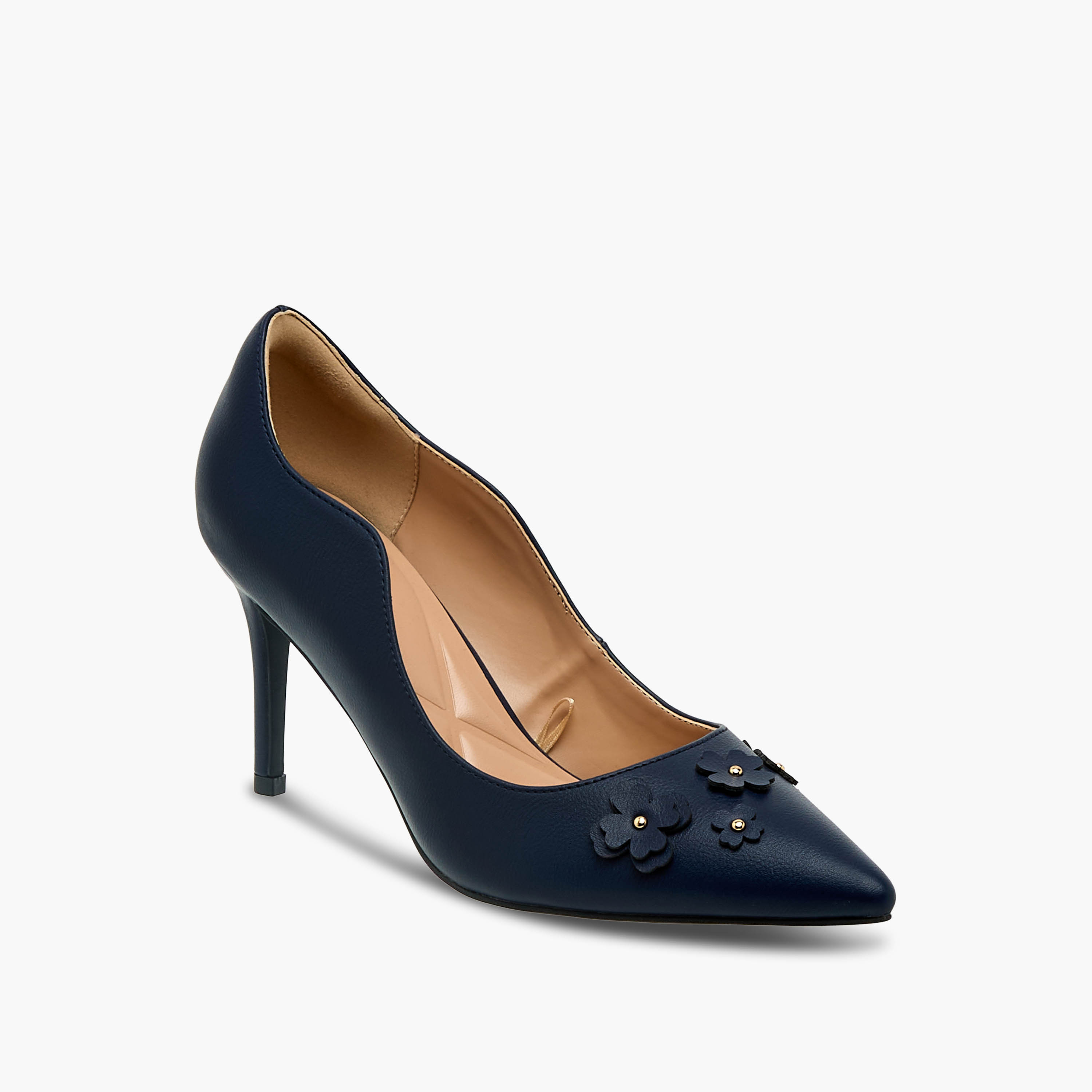 Celeste Women Floral Applique Stiletto Heel Pumps-women-shoes-heels-image-2
