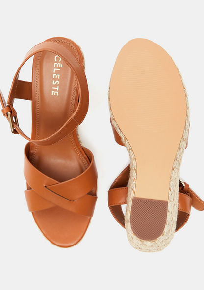 Celeste Women's Solid Espadrills Sandals with Wedge Heels-Women%27s Heel Sandals-image-4