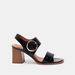 Celeste Women's Animal Textured Block Heels Sandals with Buckle Closure-Women%27s Heel Sandals-thumbnailMobile-0