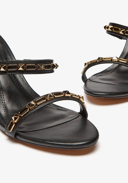 Celeste Women's Studded Slip-On Sandals with Stiletto Heels