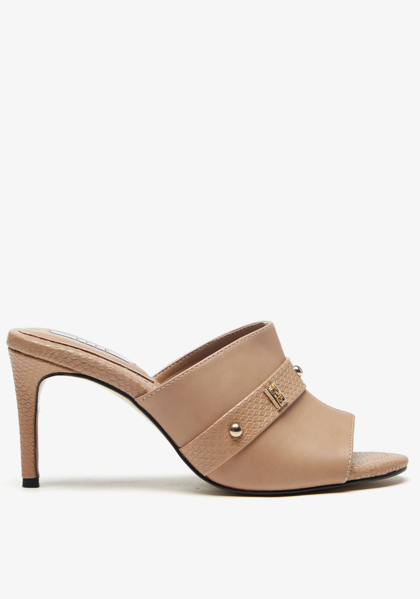 Elle Women's Studded Slip-On Sandals with Stiletto Heels-Women%27s Heel Sandals-image-1