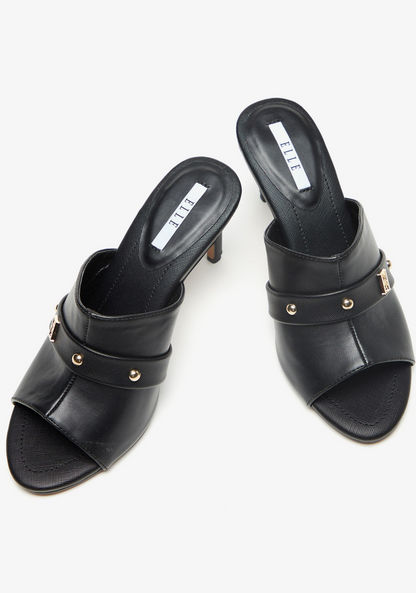Elle Women's Studded Slip-On Sandals with Stiletto Heels