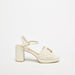Elle Women's Embroidered Block Heels Sandals with Buckle Closure-Women%27s Heel Sandals-thumbnail-0