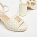 Elle Women's Embroidered Block Heels Sandals with Buckle Closure-Women%27s Heel Sandals-thumbnailMobile-3
