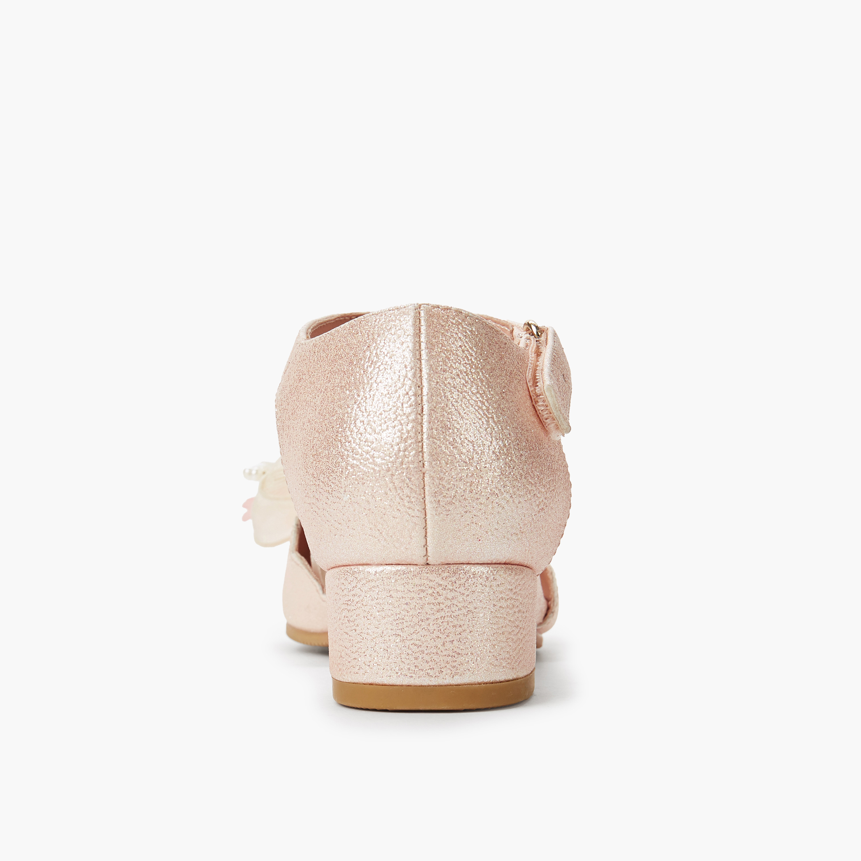 Celeste Girls Floral Embellished Block Heel Shoes-girls-shoes-sandals-image-4