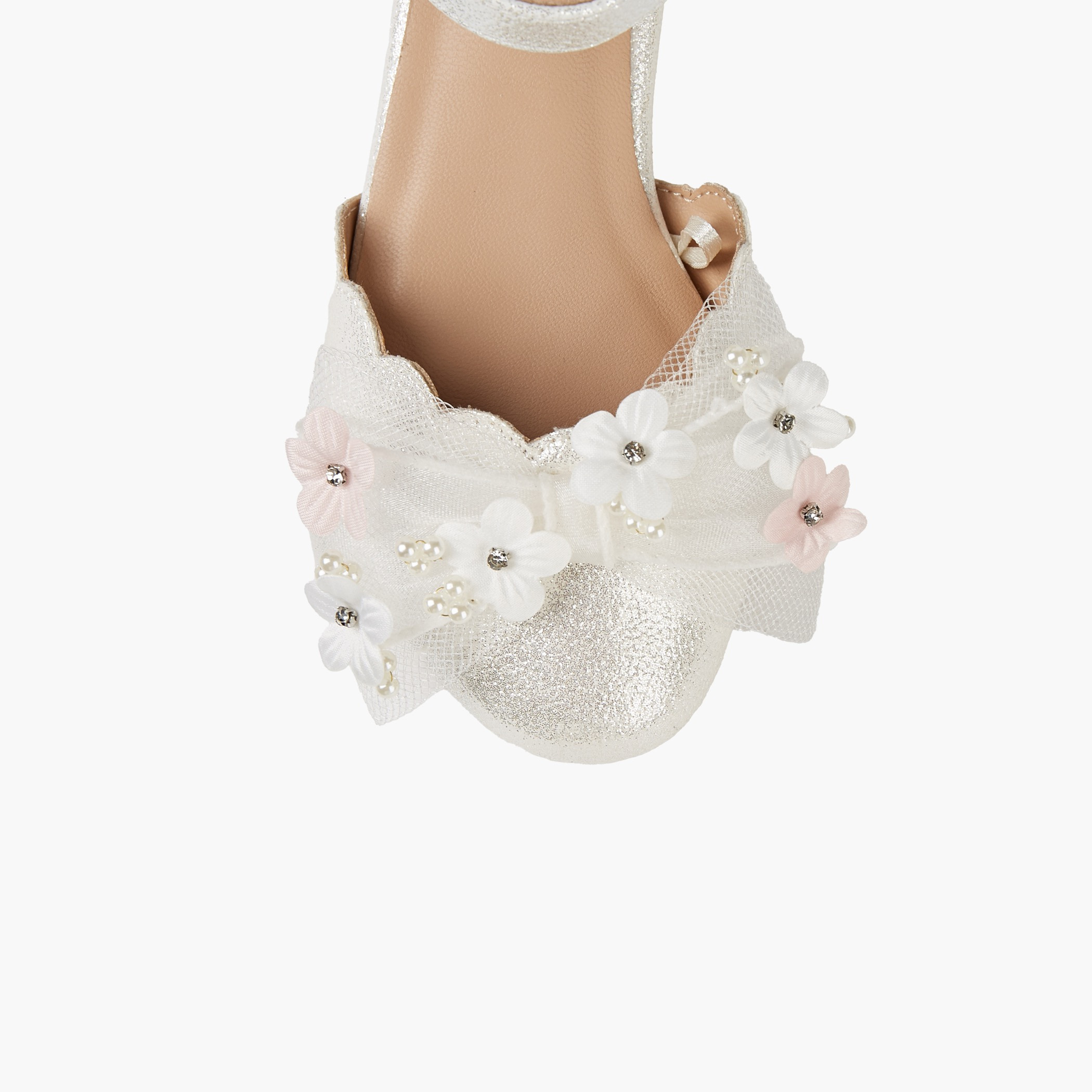 Celeste Girls Floral Embellished Block Heel Shoes-girls-shoes-sandals-image-4