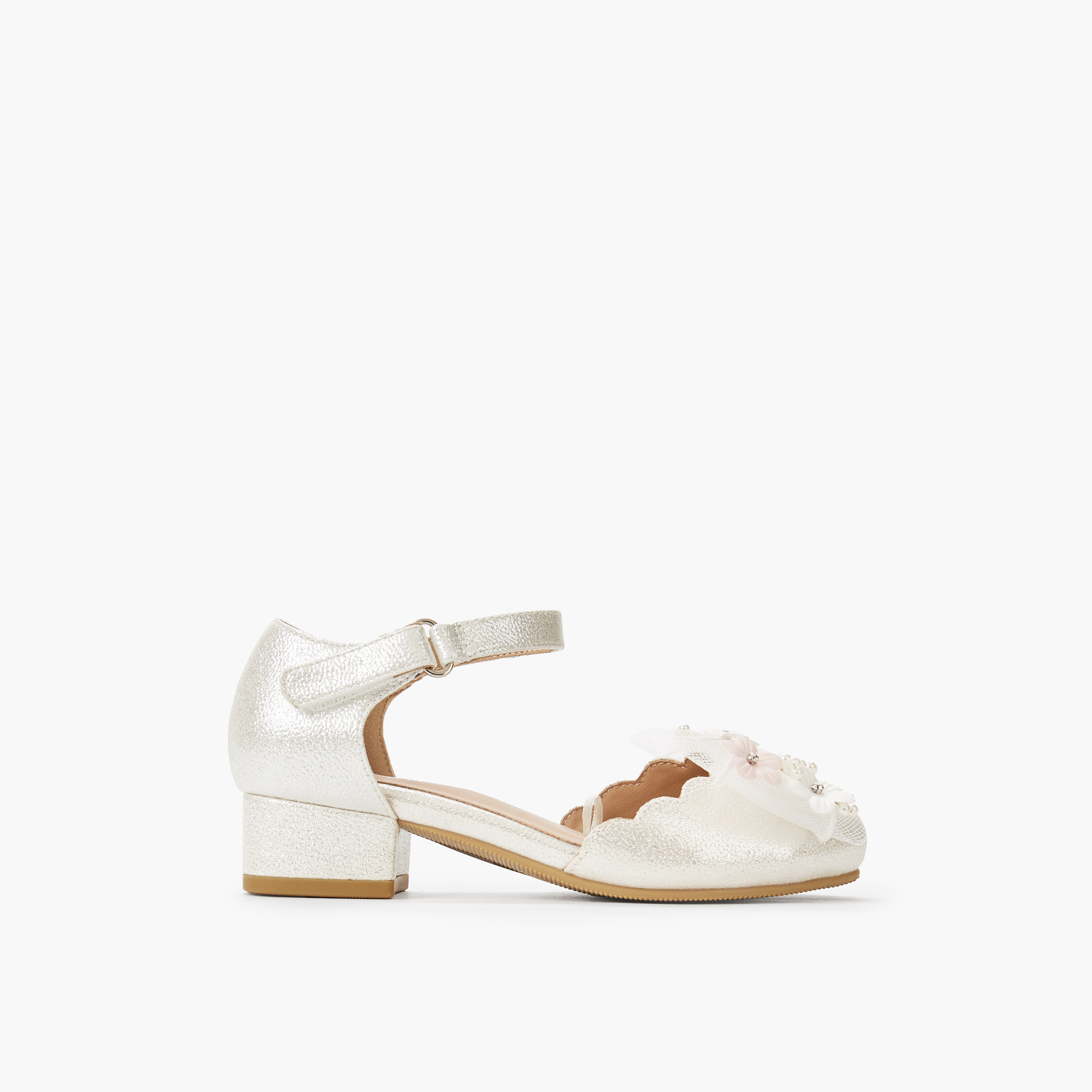 Celeste Girls Floral Embellished Block Heel Shoes-girls-shoes-sandals-image-5