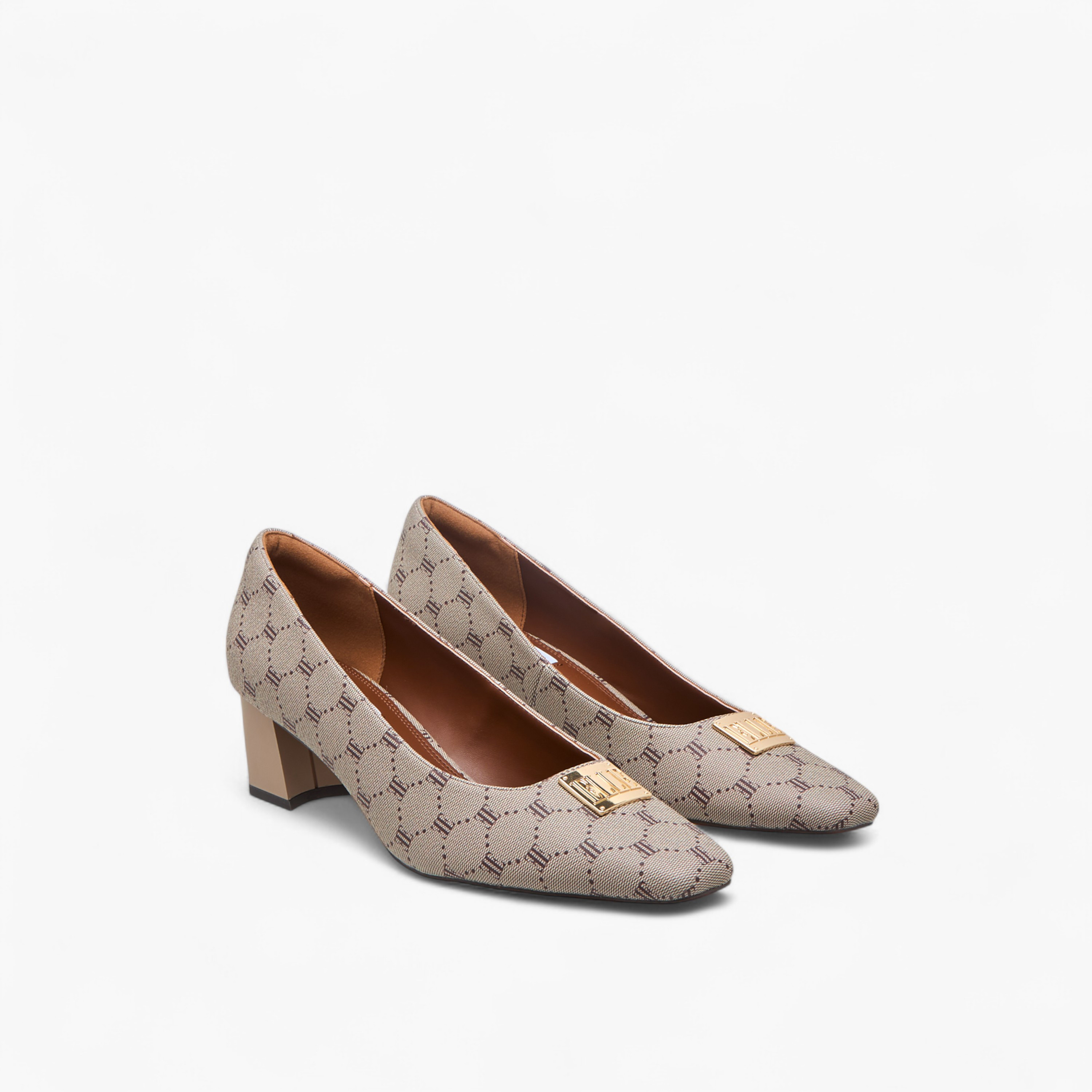 حذاء سهل الارتداء بكعب سميك وزينة الشعار للنساء من إيل - J00391-011-women-shoes-sandals-heeled-image-1