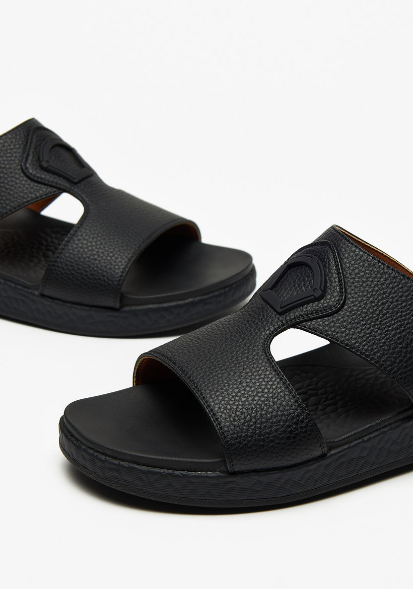 Le Confort Textured Slip-On Arabic Sandals-Men%27s Sandals-image-5