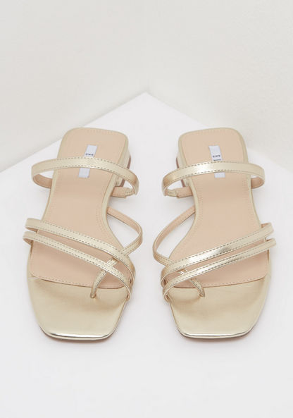 ELLE Textured Slip-On Strap Sandals-Women%27s Flat Sandals-image-2