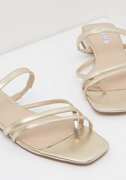 ELLE Textured Slip-On Strap Sandals-Women%27s Flat Sandals-image-4