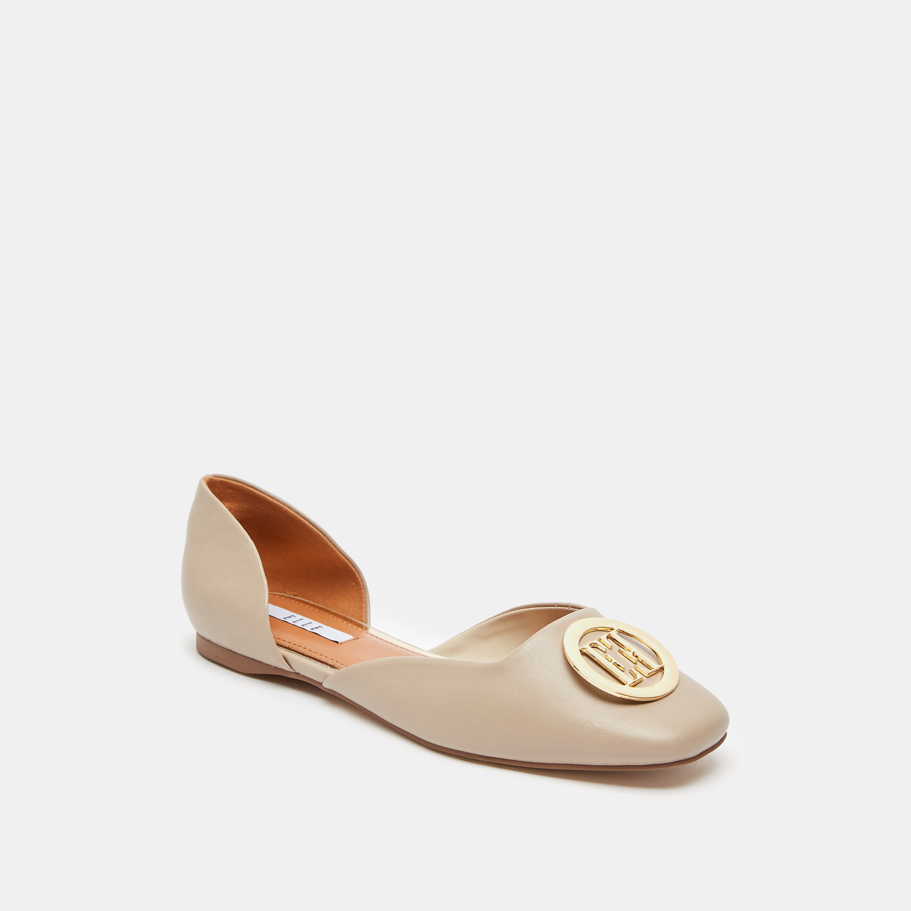 ELLE Women's Slip-On Square Toe Ballerina with Logo Accent-women-shoes-ballerinas-image-2