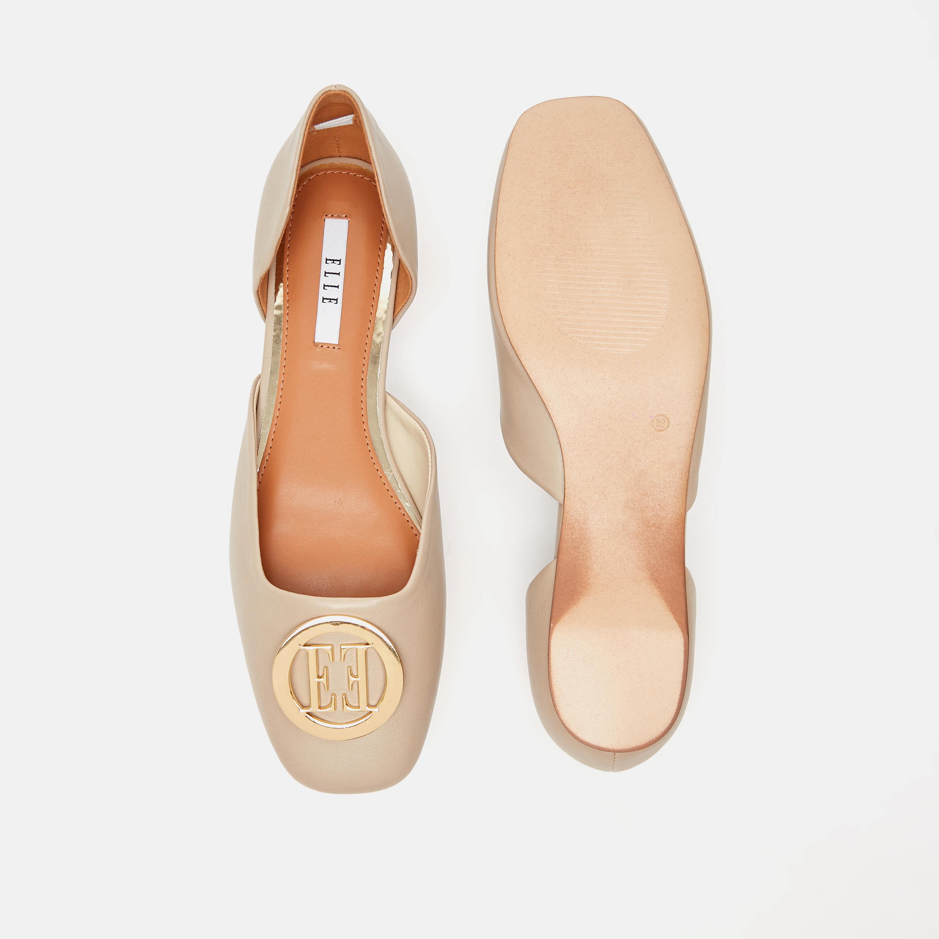 ELLE Women's Slip-On Square Toe Ballerina with Logo Accent-women-shoes-ballerinas-image-5