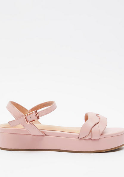 Little Missy Open Toe Sandals with Buckle Closure and Platform Heels-Girl%27s Sandals-image-0