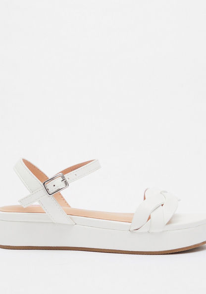 Little Missy Open Toe Sandals with Buckle Closure and Platform Heels