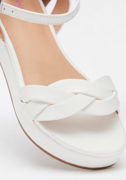 Little Missy Open Toe Sandals with Buckle Closure and Platform Heels
